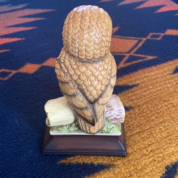 VTG Japanese Owl on Log with Mushrooms. Ceramic. No Chips. 5” x 7.5” - Picture 5 of 10